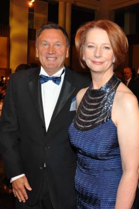 Prime Minister Julia Gillard with partner Tim Mathieson at the 2012 Midwinter Ball.