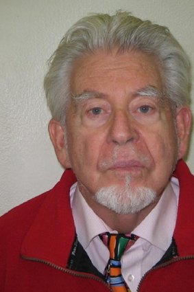 The mugshot of Rolf Harris.