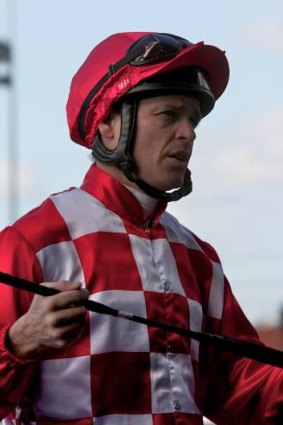 Jockey Danny Nikolic at Moonee Valley races.