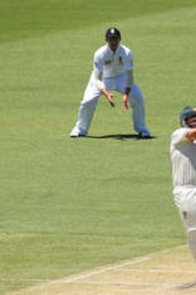 Ryan Harris of Australia bats during day two of the Third Test Match.