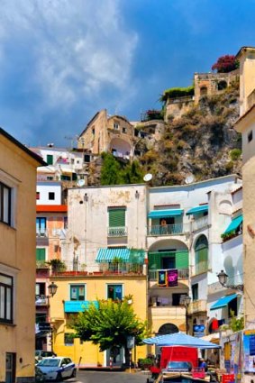Colourful ... houses at Amalfi.