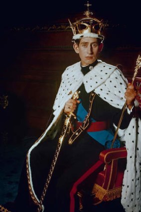Prince Charles in his investiture regalia, 1969.