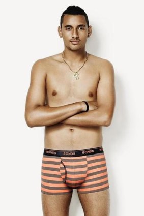 Nick Kyrgios is the new Bonds pin up boy, despite saying he goes 'commando' on court.