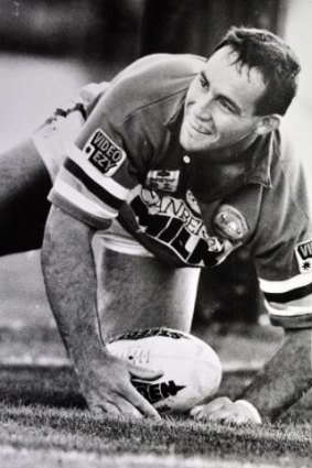 Jason Croker as part of the Raiders' 1994 premiership team.