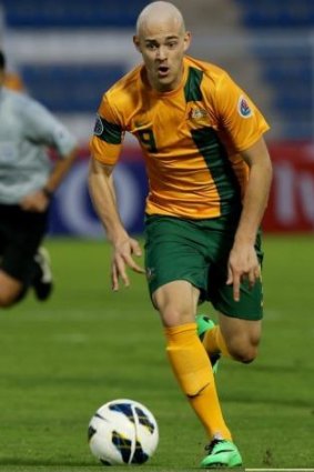 Cruel fate: Dylan Tombides in action against Kuwait in January this year.