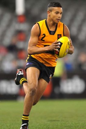 Dayle Garlett playing for Western Australia at the U18 AFL national championships.