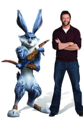 Hugh Jackman, with his <i>Rise of the Guardians</i> character.