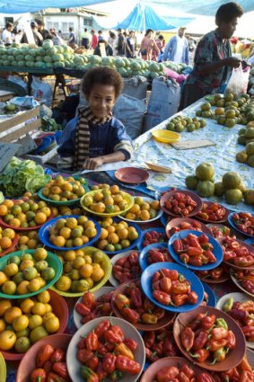 Fresh today: Produce at the Suva markets.