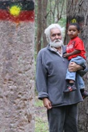 ``This is my people's Dreaming'' ...Uncle Worimi, with his grandson Garuahgal, 2, in the park where he was attacked.