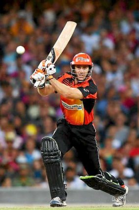 Team man: Simon Katich plays through the off side for the Scorchers.