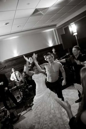 Groomzilla: Leigh and Sara Rust had a less than traditional first dance.