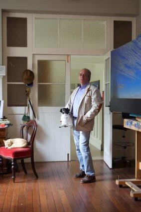 Tim Storrier in his home studio.