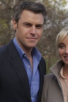 Rodger Corser as David McLeod and Asher Keddie as Kate Ballard in the mini-series <i>Party Tricks</i>.