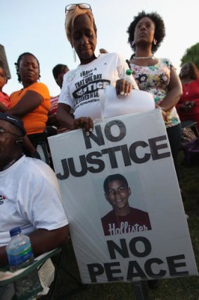 Protesters rally in Sanford, Florida, as they demand answers over the shooting of Trayvon Martin.