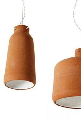 Hubert's Chimney pendant light, which gives terracotta an edgy look.