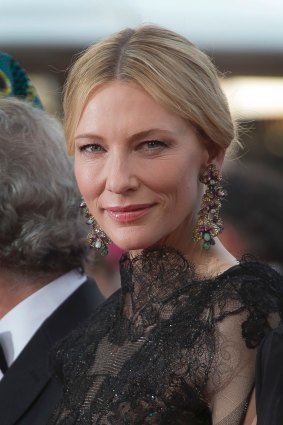 Jury president Cate Blanchett wore a used dress in sober #TimesUp black to the opening night of this year's Cannes Film Festival. 