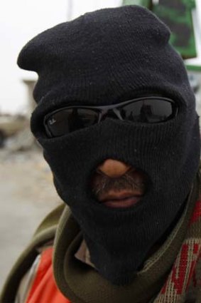 A rebel fighter in Ajdabiyah Libya.