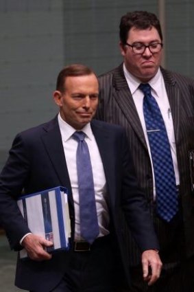 MP George Christenen arriving at Question Time on Thursday behind the PM.