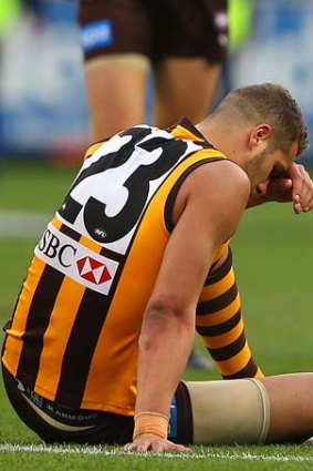 Lance Franklin is gutted after Hawthorn's loss.