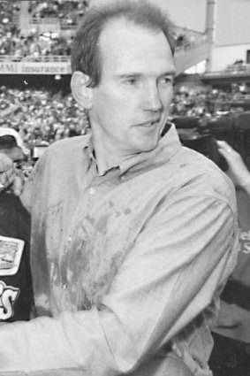 Way back when: Wayne Bennett after leading the Broncos to the 1992 premiership.