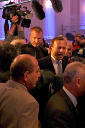 Working the crowd: Tony Abbott.