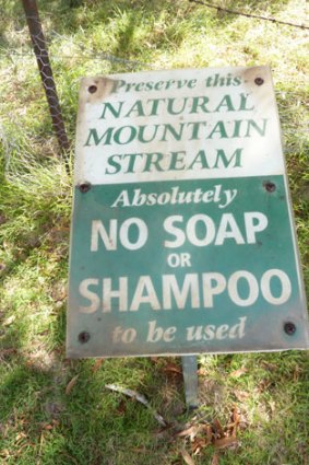 Warning sign to campers at Micalong Creek