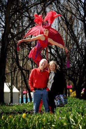 Bryce Courtenay and wife Christine Gee at Floriade earlier this year.