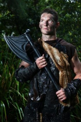 Jarrod Croker dressed as a viking for a TV promotion.