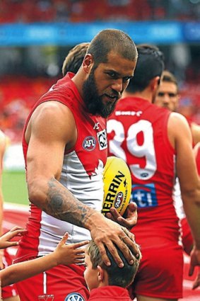 Good and bad: Lance Franklin had an interesting Sydney debut.