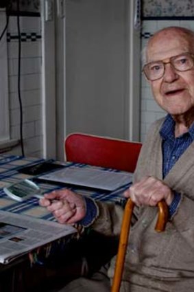 Former engineer, Lionel Cohen, age 105, in his Bondi home.