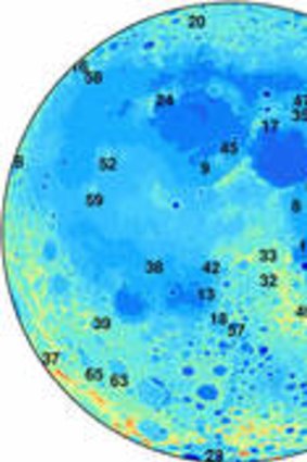Some 66 of the possible 280 additional craters on the Moon.