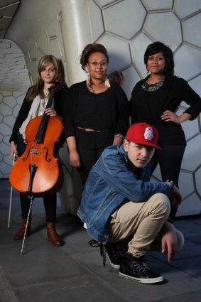(From left) Brydie Clark, Machehi Komba, Adam Helal and Mele Napaa fuse musical styles to create a new sound.