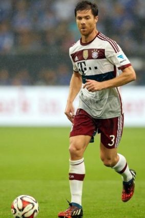 Spanish midfielder Xabi Alonso on debut for Bayern Munich.
