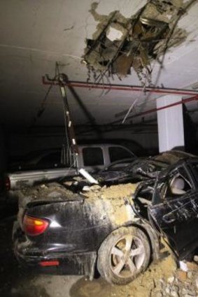 Damage caused by a rocket fired from the Gaza Strip in the Israeli city of Ashdod.
