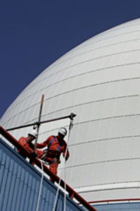 The dome of the nuclear reactor of Sizewell plant in eastern England.