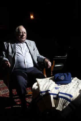 Proud New South Welshman &#8230; Arthur Morris, 91 this month, with his prized baggy blue.