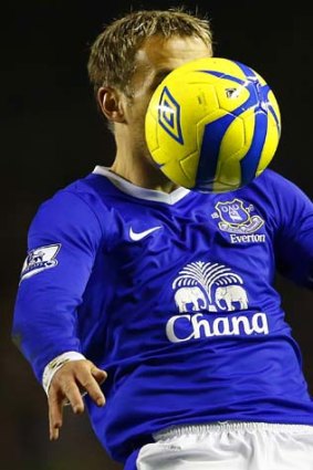 Eye on the ball &#8230; Everton's Phil Neville.