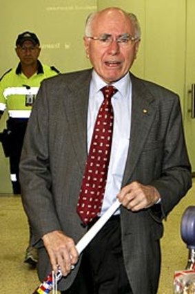 John Howard at Sydney Airport.