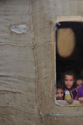 Children in a refugee camp for Syrians in the Lebanese town of Arsal.
