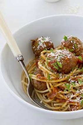 Fuel for the race ... spaghetti and meatballs.
