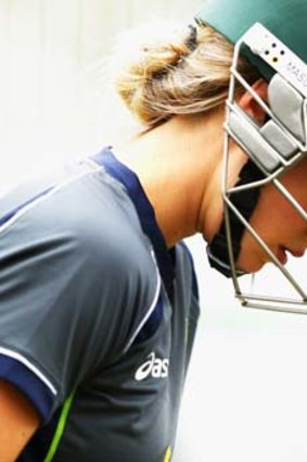 Race against time: Ellyse Perry is battling an ankle injury ahead of the World Cup final.
