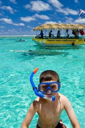 Play time ... snorkelling in the Cook Islands.