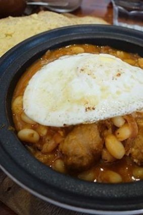 One pot egg and white beans ($17) -  served with parmesan bread 