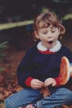 Emily Sexton, 6, with her brother James and toadstool in the Seawinds Gardens in 1989.