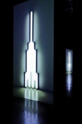 Homage: The images in Christian Capurro's Slave are based on Dan Flavin's light sculptures.
