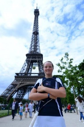 Olivia Gadecki at the Eiffel Tower.