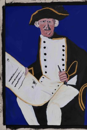 James Cook - with the Declaration, by  Vincent Namatjira, (b.1983),
South Australia, 2014, Acrylic on canvas.