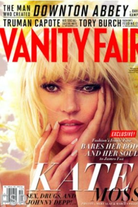Kate Moss gets over her "facial Tourette's" for the cover of Vanity Fair December 2012 issue.