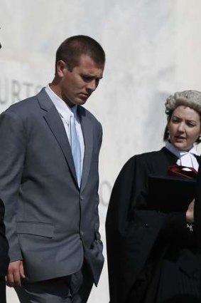Former ADFA cadet Daniel McDonald leaves the ACT Supreme Court after appearing in relation to the ADFA skype scandal.