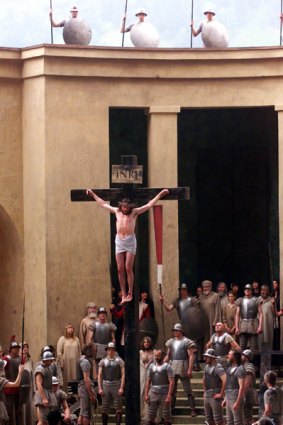 In rehearsal ... Anton Burkhart portrays Jesus.